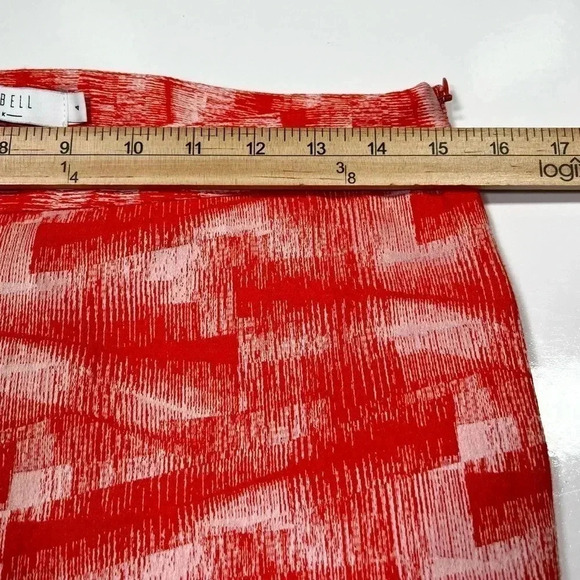 Hunter Bell Pants Orange Red White Paint Brush Ankle Cropped Slacks Size 4 - Picture 10 of 12